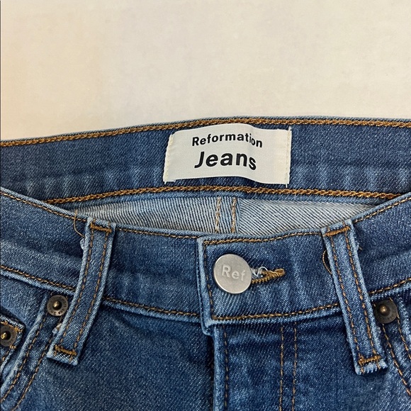 REFORMATION JEANS HIGH & SKINNY CROP IN GENEVA WASH SIZE 25 - Picture 6 of 16